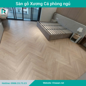 Sàn gỗ xương ca phòng ngủ