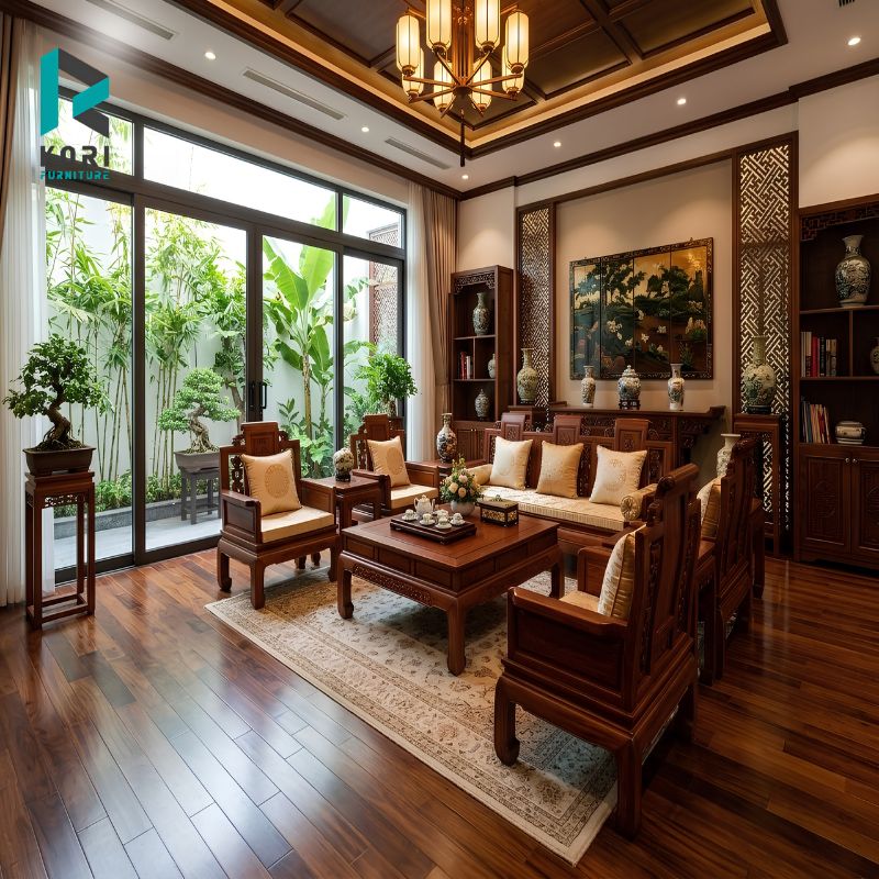 Sàn gỗ công nghiệp phòng khách 