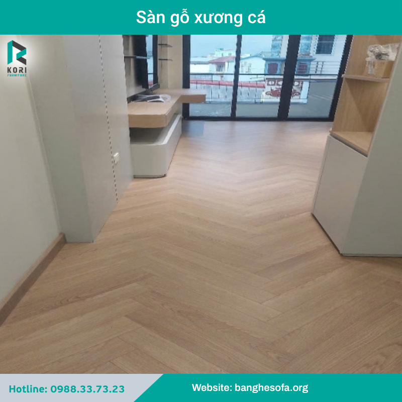 Sàn gỗ xương cá phòng ngủ